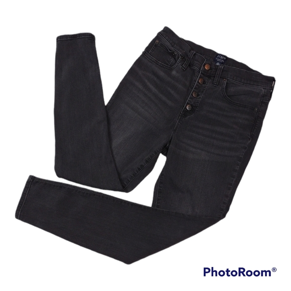 J. Crew Denim - J. Crew Re-Imagined Black 10" High Rise Five Pocket Button Fly Skinny Jeans
